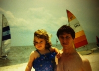 Ron with Tiffany, Biloxi Mississippi, circa July, 1987
